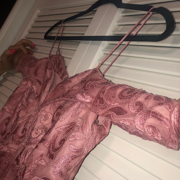 custom made pink lace gown - Picture 2 of 6